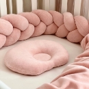 Set lenjerie pentru Patut Bebe din 6 piese Iepuras roz pudra (3)